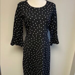NWT Talbots Black & White Bell Sleeve Sheath Dress – Size 4